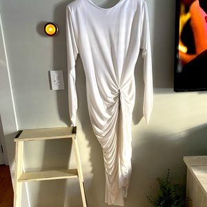 Vintage 90s white satin dress